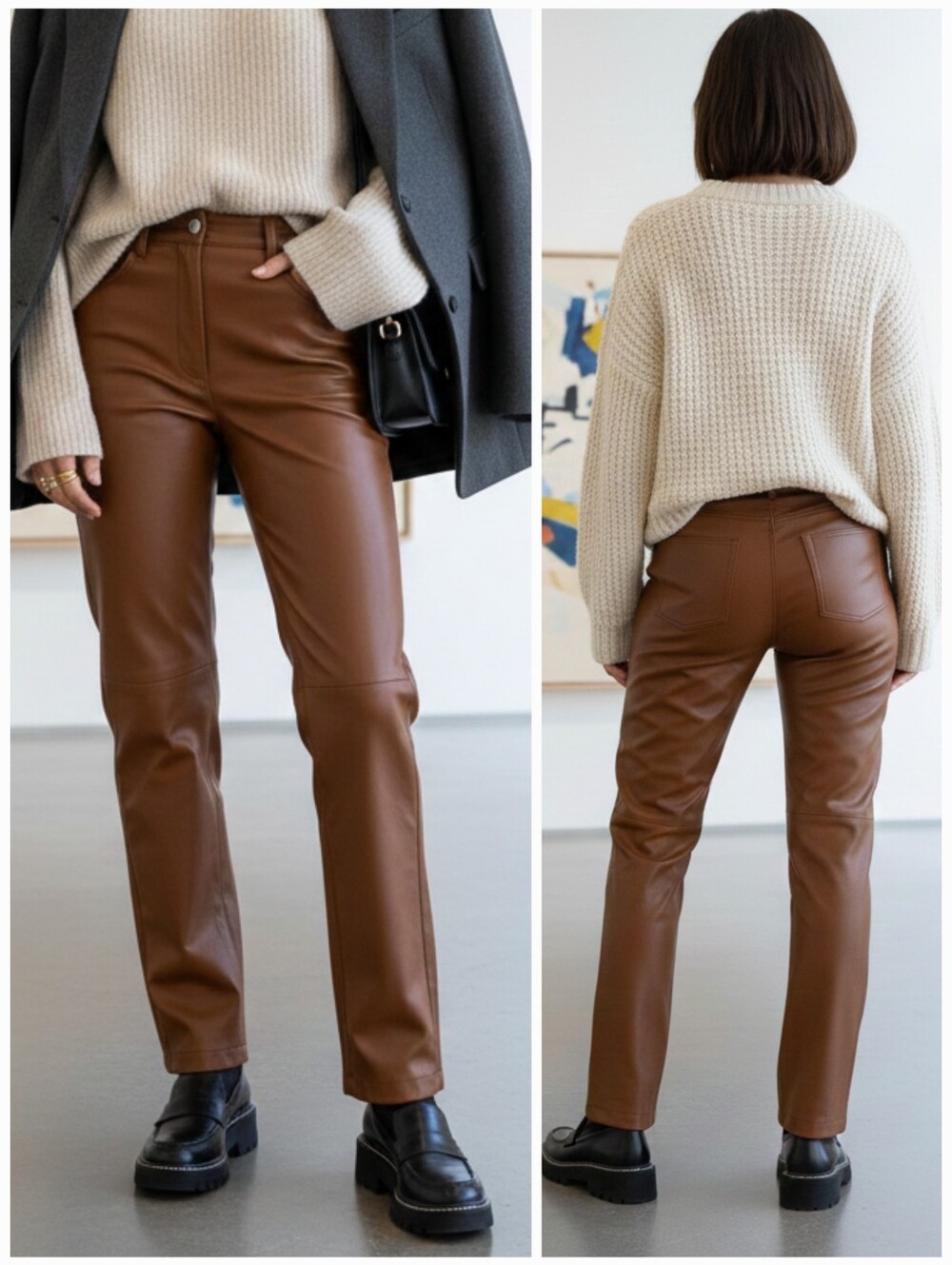 Wilfred 8 Quiet Luxury Modern Contemporary Soft Faux Leather High Rise Pants